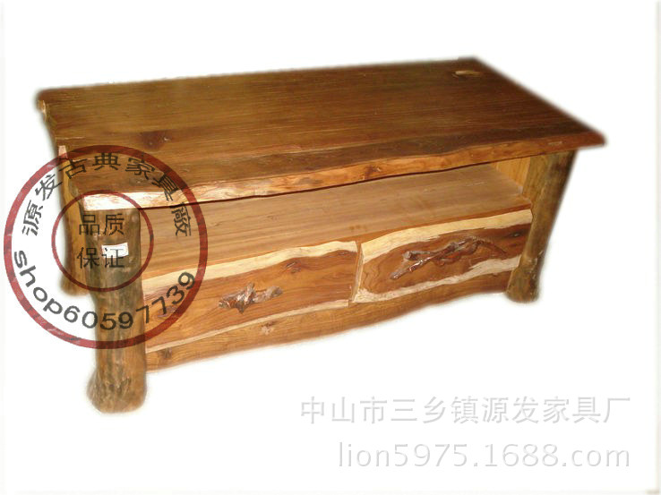YF0407中式家具 實木原木家具 客廳家具 老榆木電視柜 地柜
