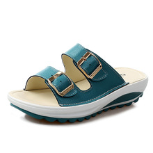 2015夏季新款潮女涼拖鞋 原單***涼拖鞋 坡跟松糕厚底女涼鞋批發