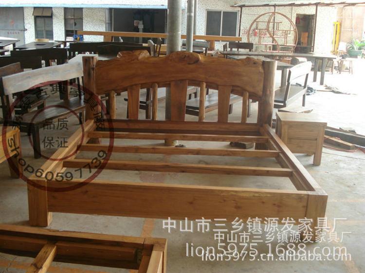 YF0402現貨特價 實木原木家具 個性家具 樟木家具 樟木雙人平板床