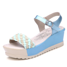 夏季女高跟鞋 原單增高甜美***涼鞋女 新款潮坡跟防水臺女涼鞋